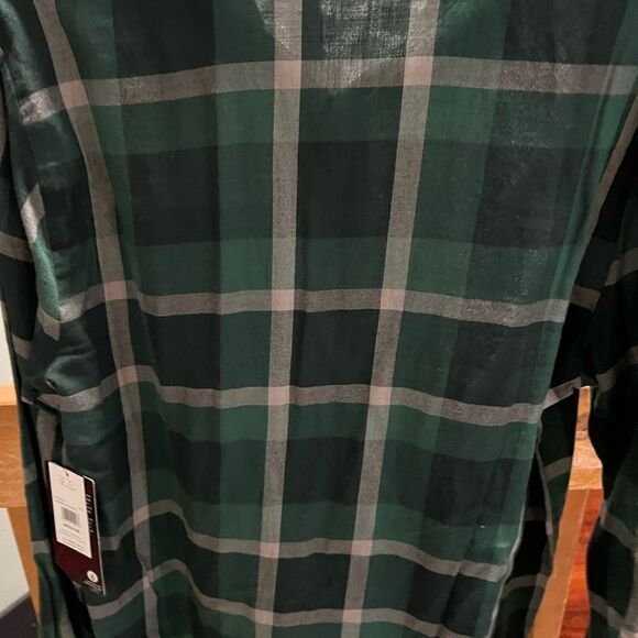 NWT VolCom Green Plaid Men's Medium Button Down shirt  #224 - Picture 4 of 6